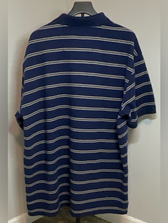 St. John’s Bay - Men's Navy Blue Striped Polo Shirt - Picture 2 of 3